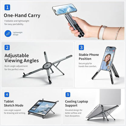3-in-1 Laptop Stand with Phone & Tablet Holder