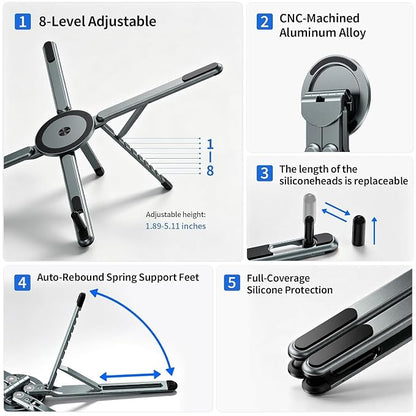 3-in-1 Laptop Stand with Phone & Tablet Holder