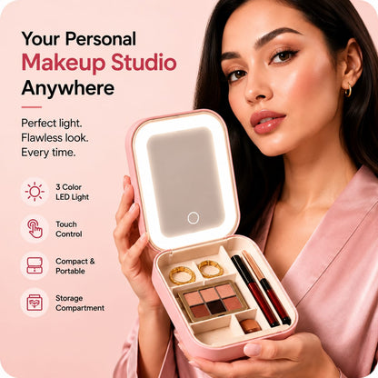 Ampexi LumiVault™️ – 3-Color LED Vanity Organizer